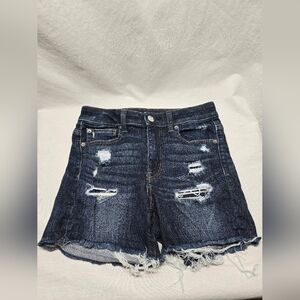 American Eagle Next Level stretchX Hi-Rise Shortie- Denim shorts size 4 Women’s